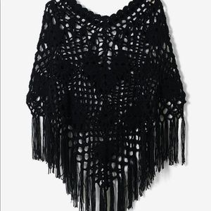 Black knitted shawl